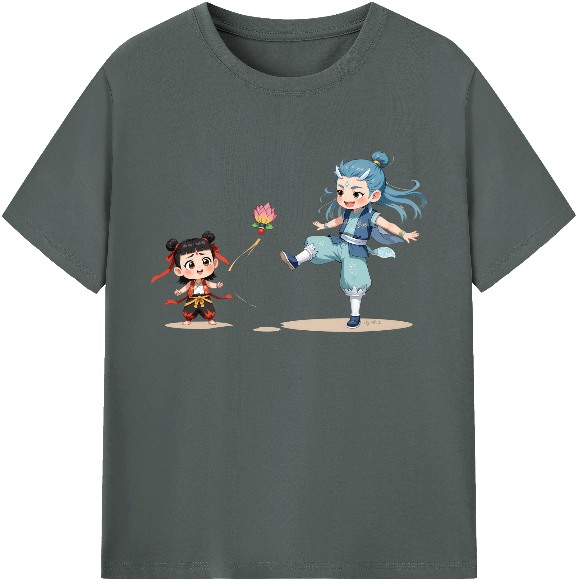 （画像用） Ne Zha 2 ナタ 魔童の大暴れ 綿100％ メンズ半袖Tシャツ｜肌触りやわらか＆通気性
